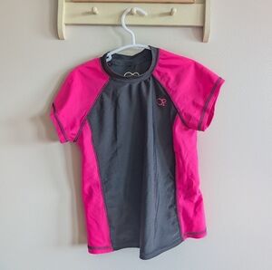 OP Kids Swim Shirt - Pink and Gray